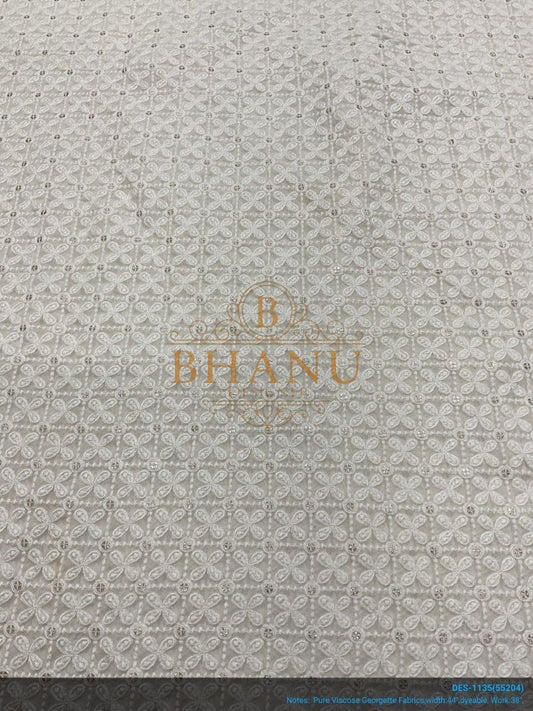 Ivory tonal jacquard, fine repeat - fabric by the metre