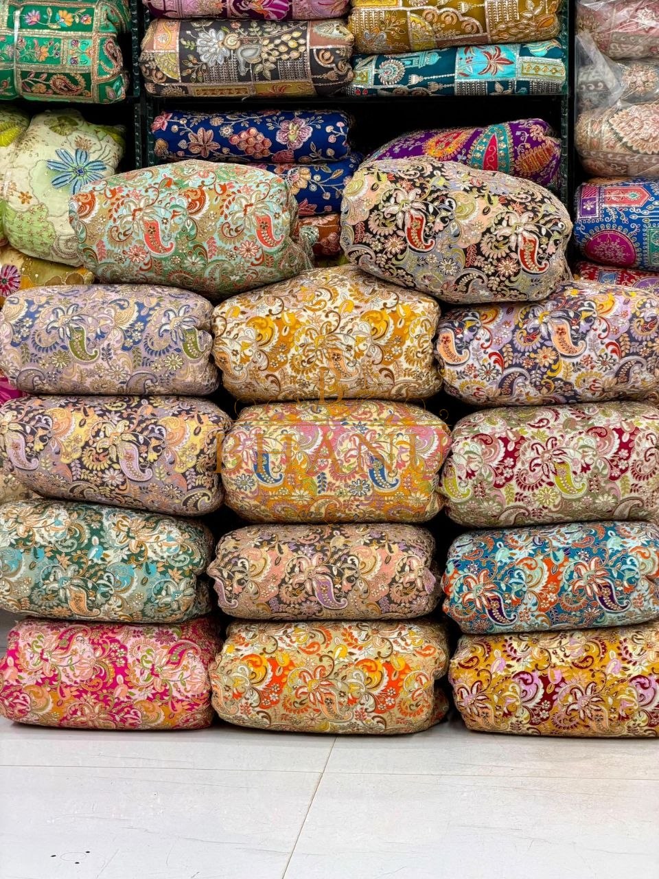 Multicolour brocades on the roll - fabric by the metre