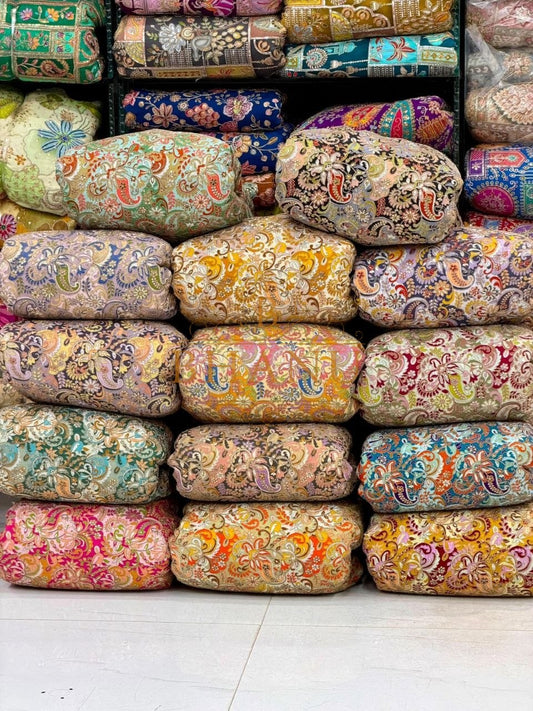 Multicolour brocades on the roll - fabric by the metre