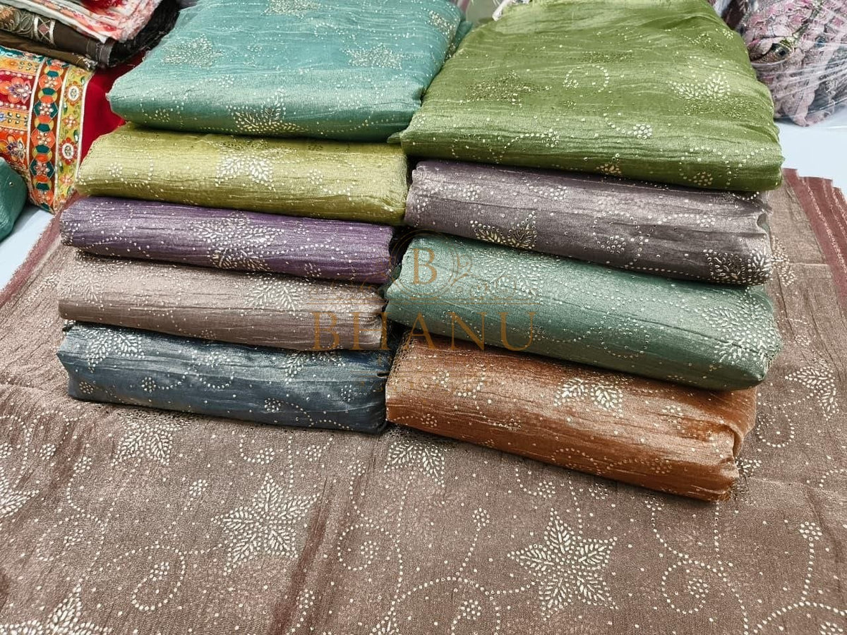 Teal, brown and green shimmer - fabric by the metre