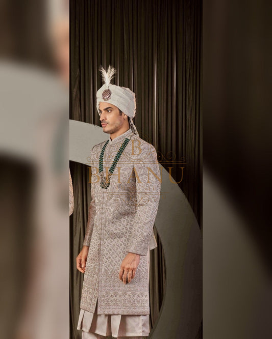 Sherwani with dense hand work