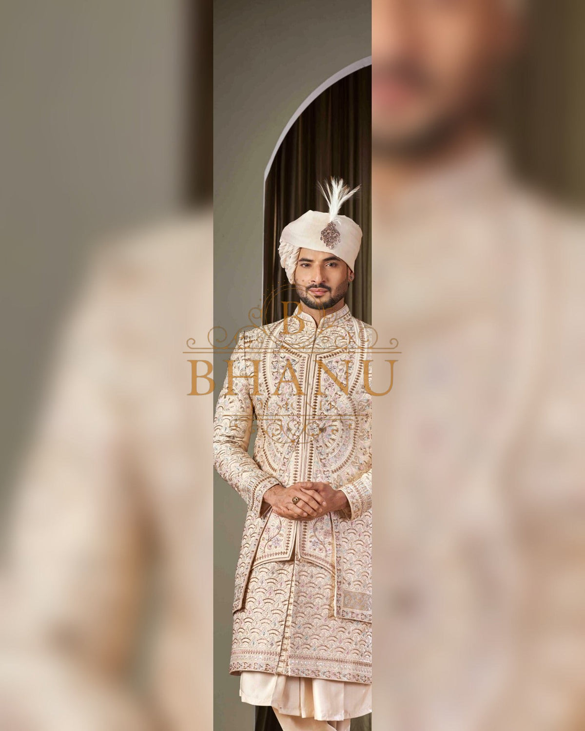 Sherwani with dense hand work