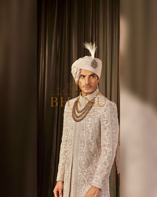 Sherwani with dense hand work