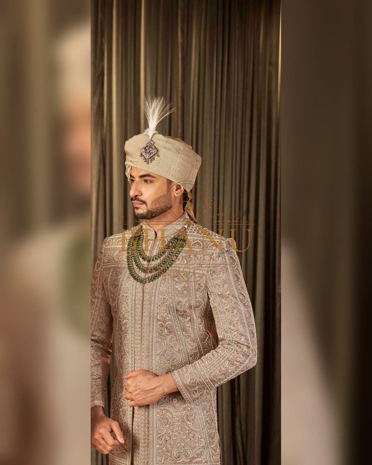 Sherwani with dense hand work