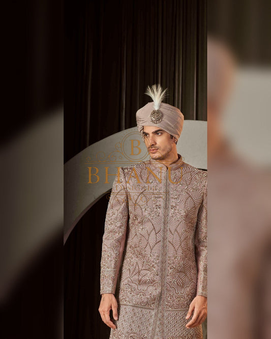 Sherwani with dense hand work