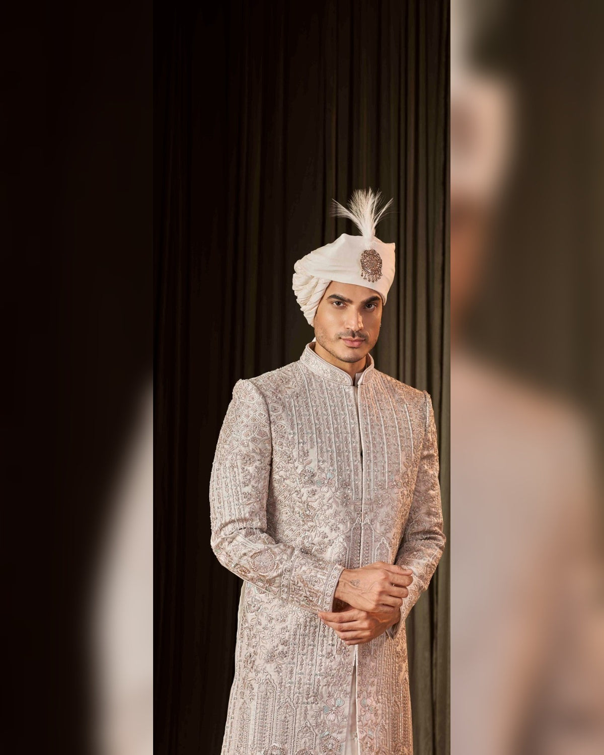 Sherwani with dense hand work