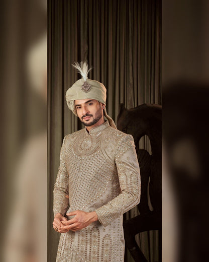 Sherwani with dense hand work