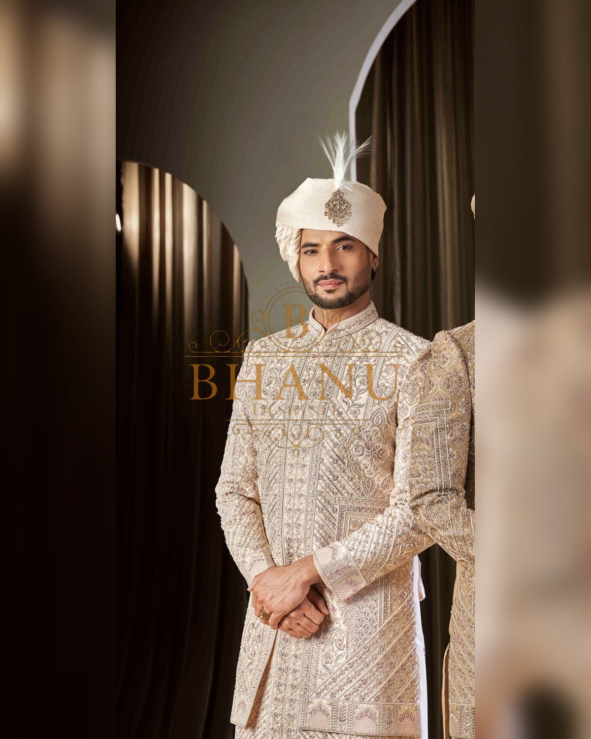 Sherwani with dense hand work