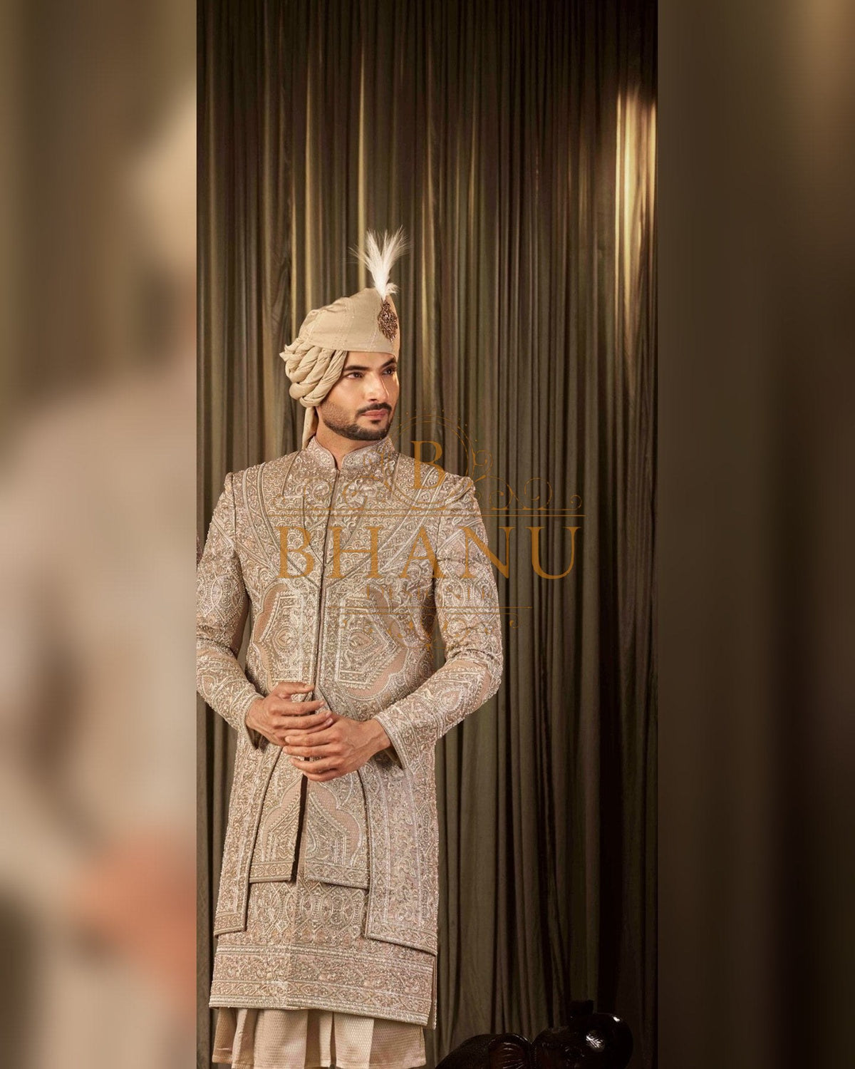 Sherwani with dense hand work
