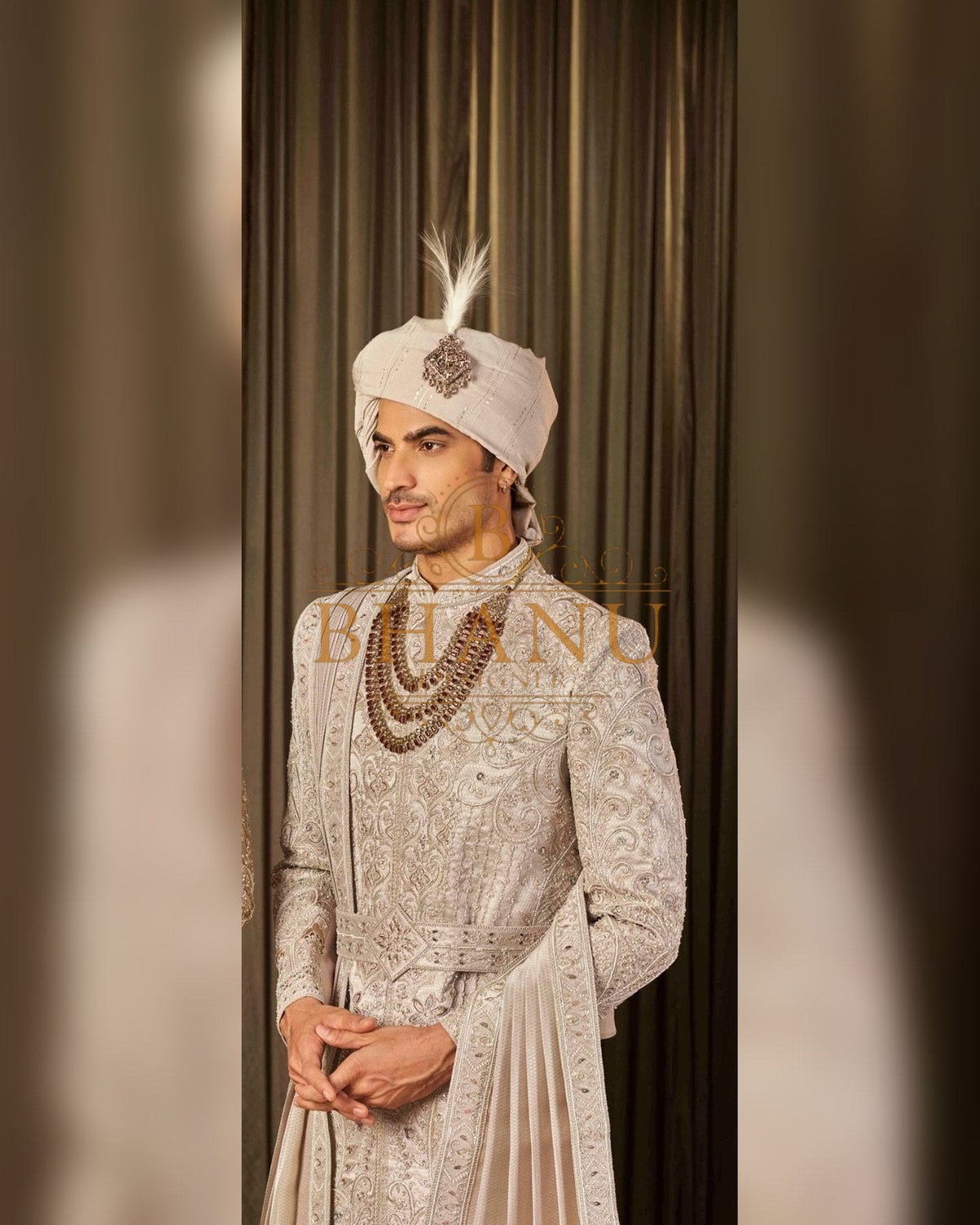 Sherwani with dense hand work
