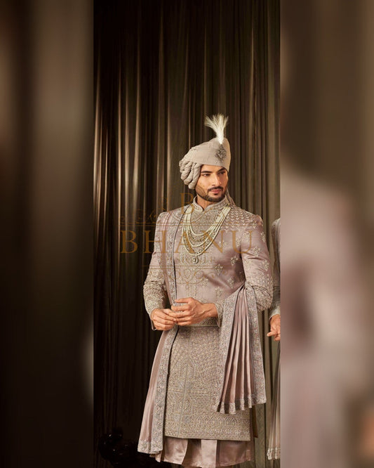 Sherwani with dense hand work