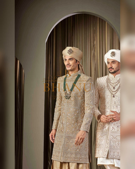 Sherwani with dense hand work