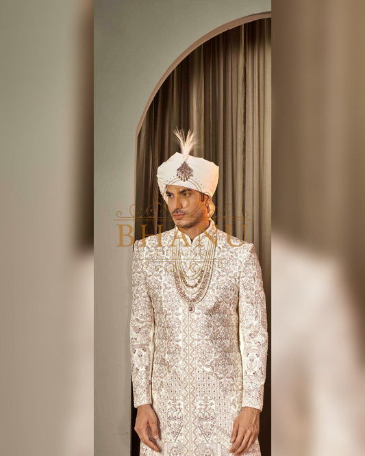 Sherwani with dense hand work