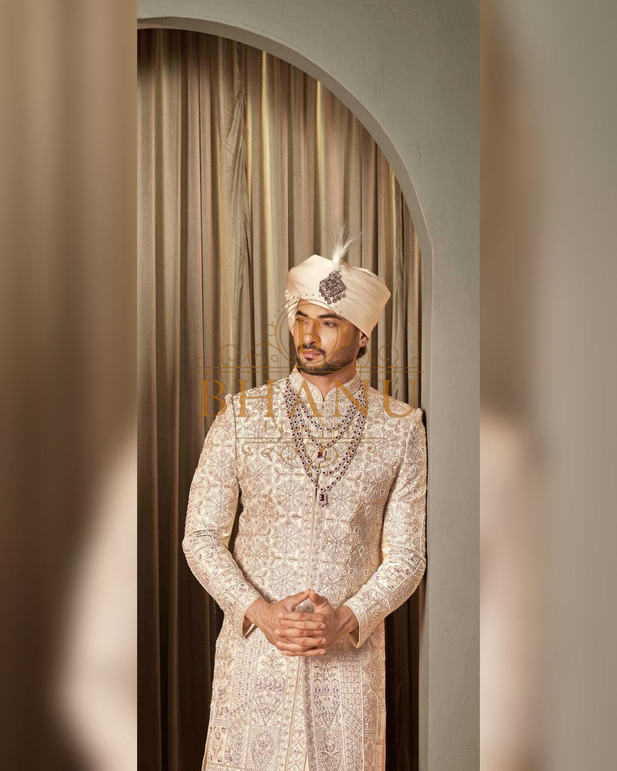 Sherwani with dense hand work