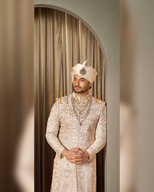 Sherwani with dense hand work