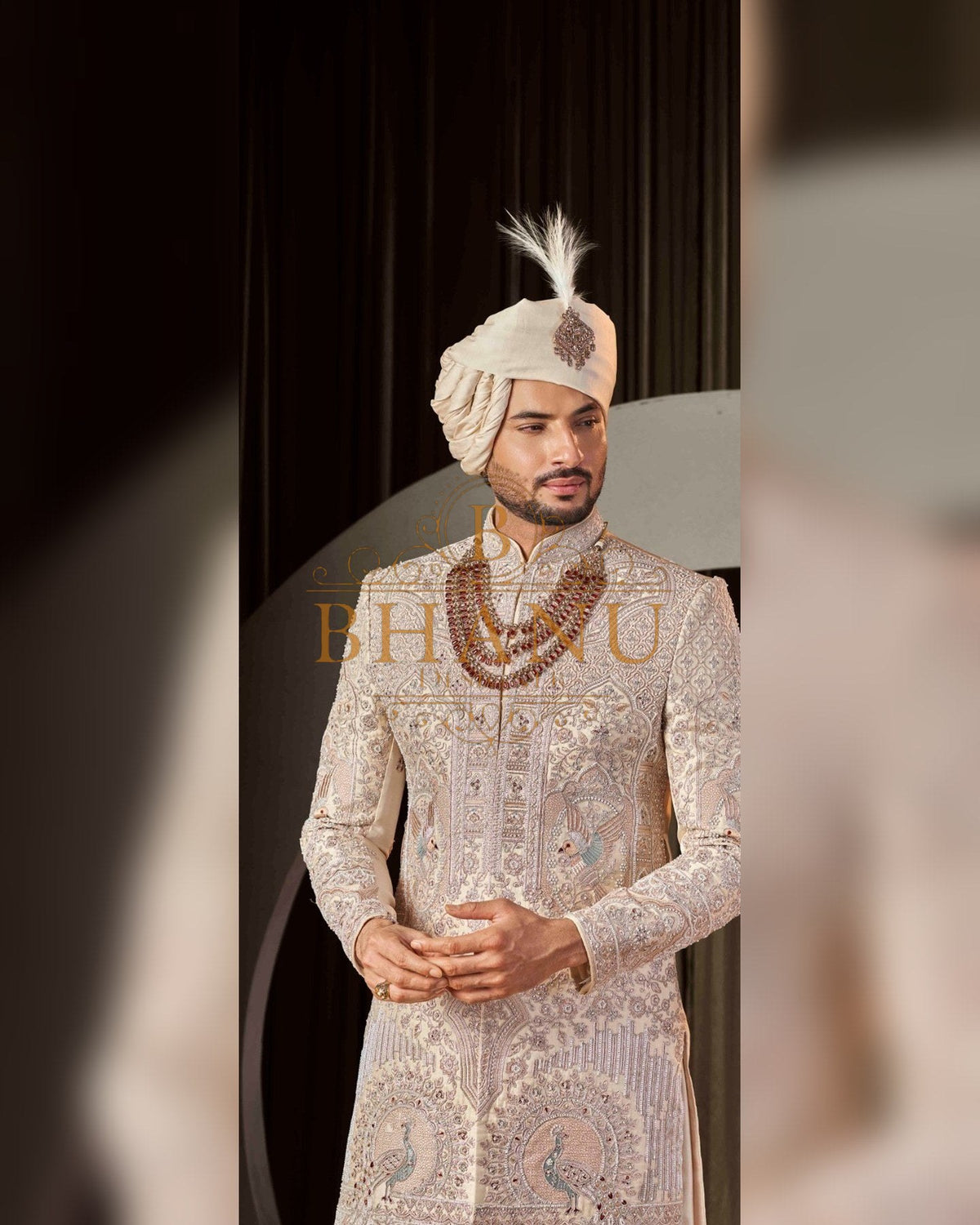 Sherwani with dense hand work