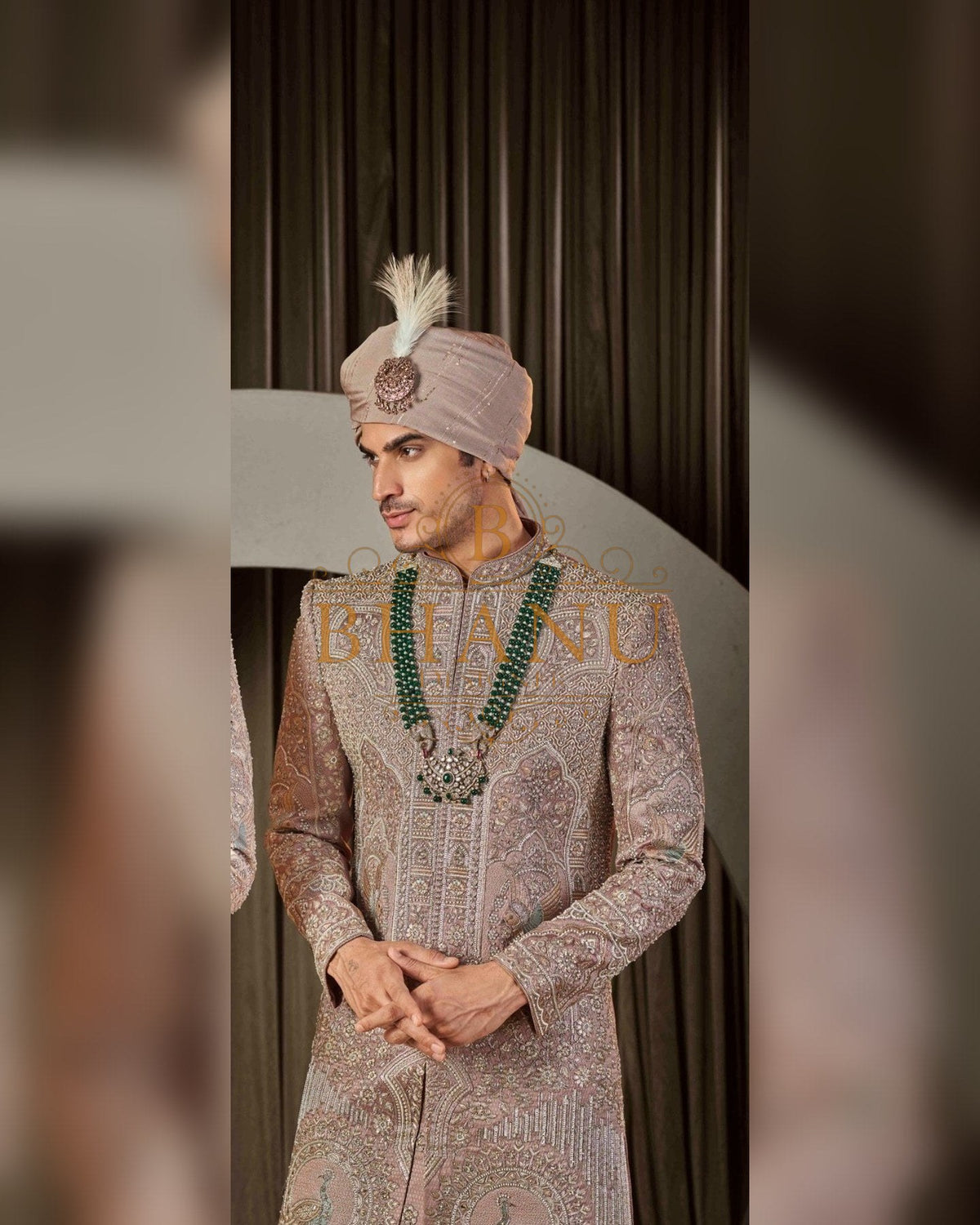 Sherwani with dense hand work