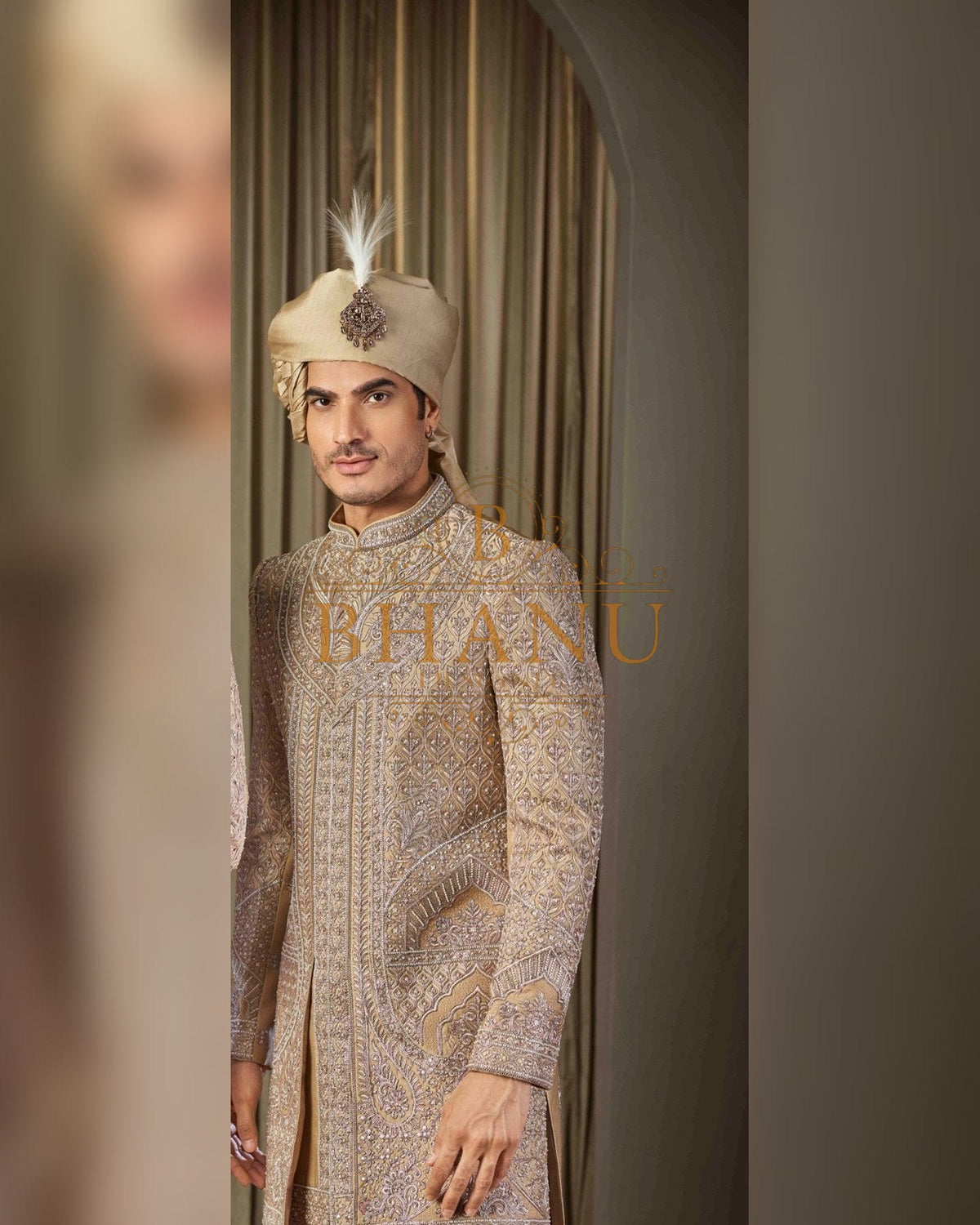 Sherwani with dense hand work