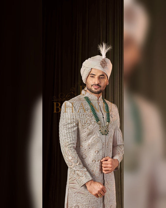 Sherwani with dense hand work