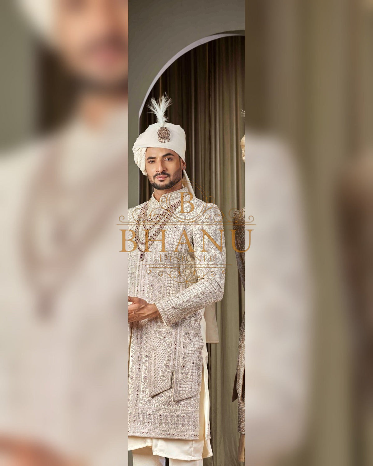 Sherwani with dense hand work
