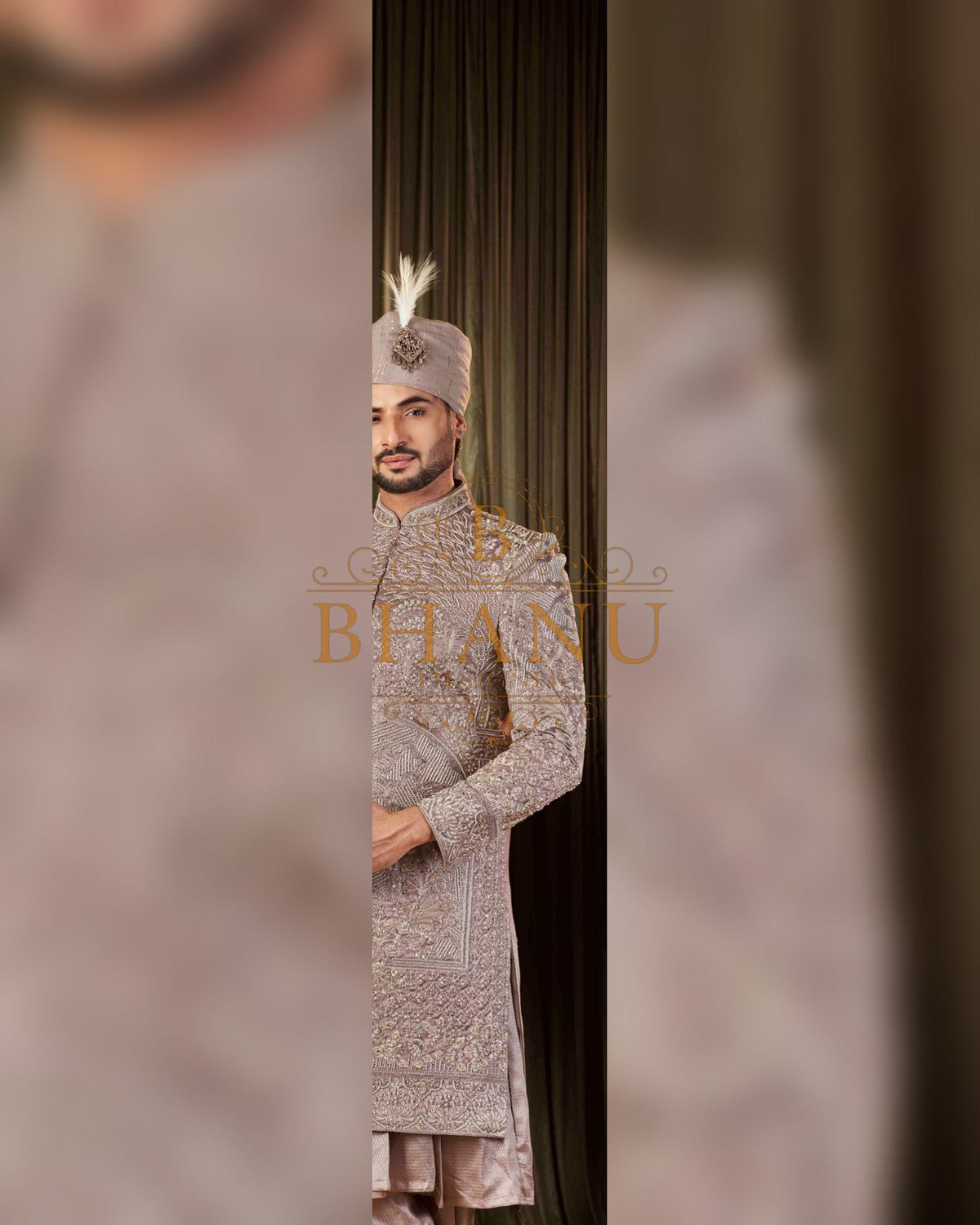 Sherwani with dense hand work