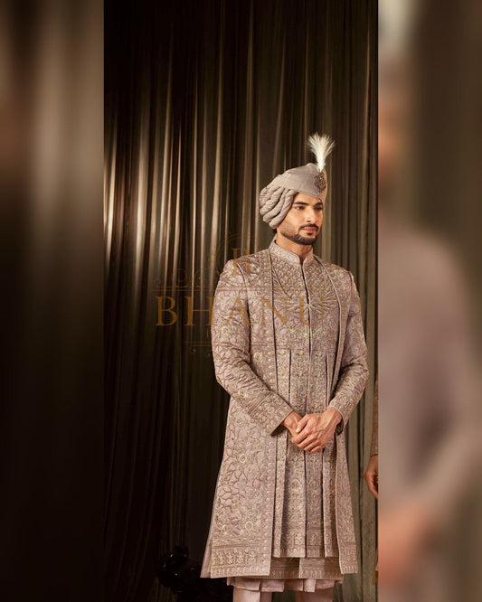 Sherwani with dense hand work