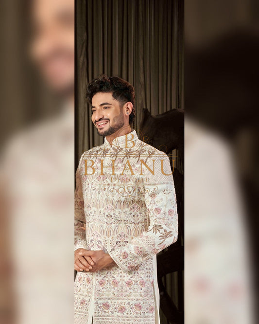 Sherwani with dense hand work