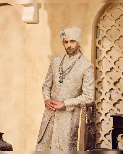 Rajwadi Sherwani with hand work
