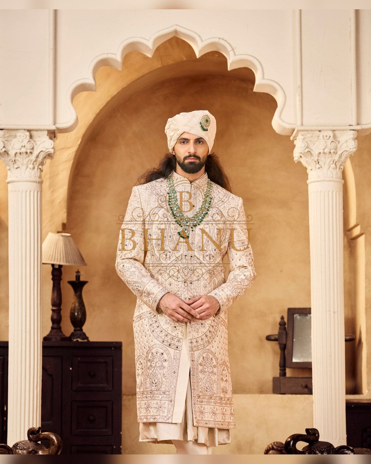 Rajwadi Sherwani with hand work