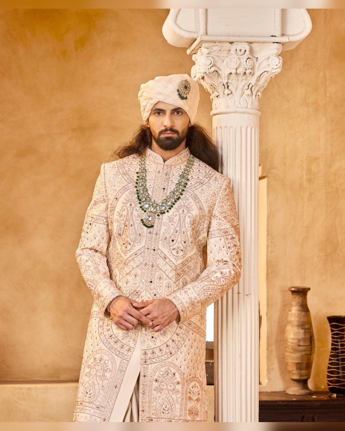 Rajwadi Sherwani with hand work