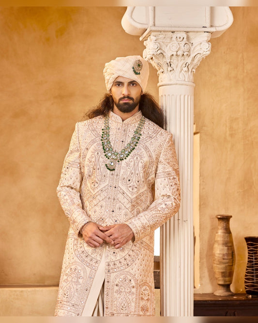 Rajwadi Sherwani with hand work