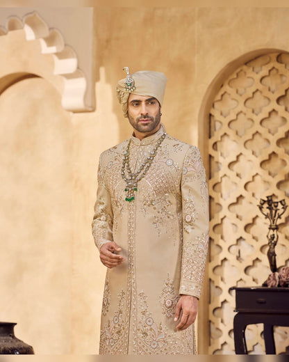 Rajwadi Sherwani with hand work