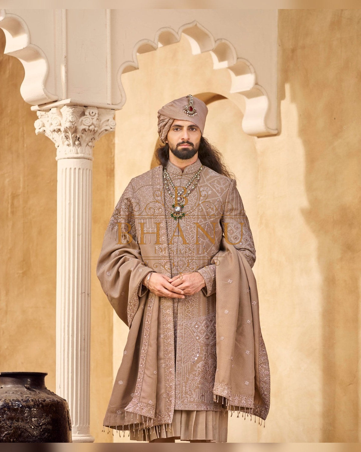 Rajwadi Sherwani with hand work