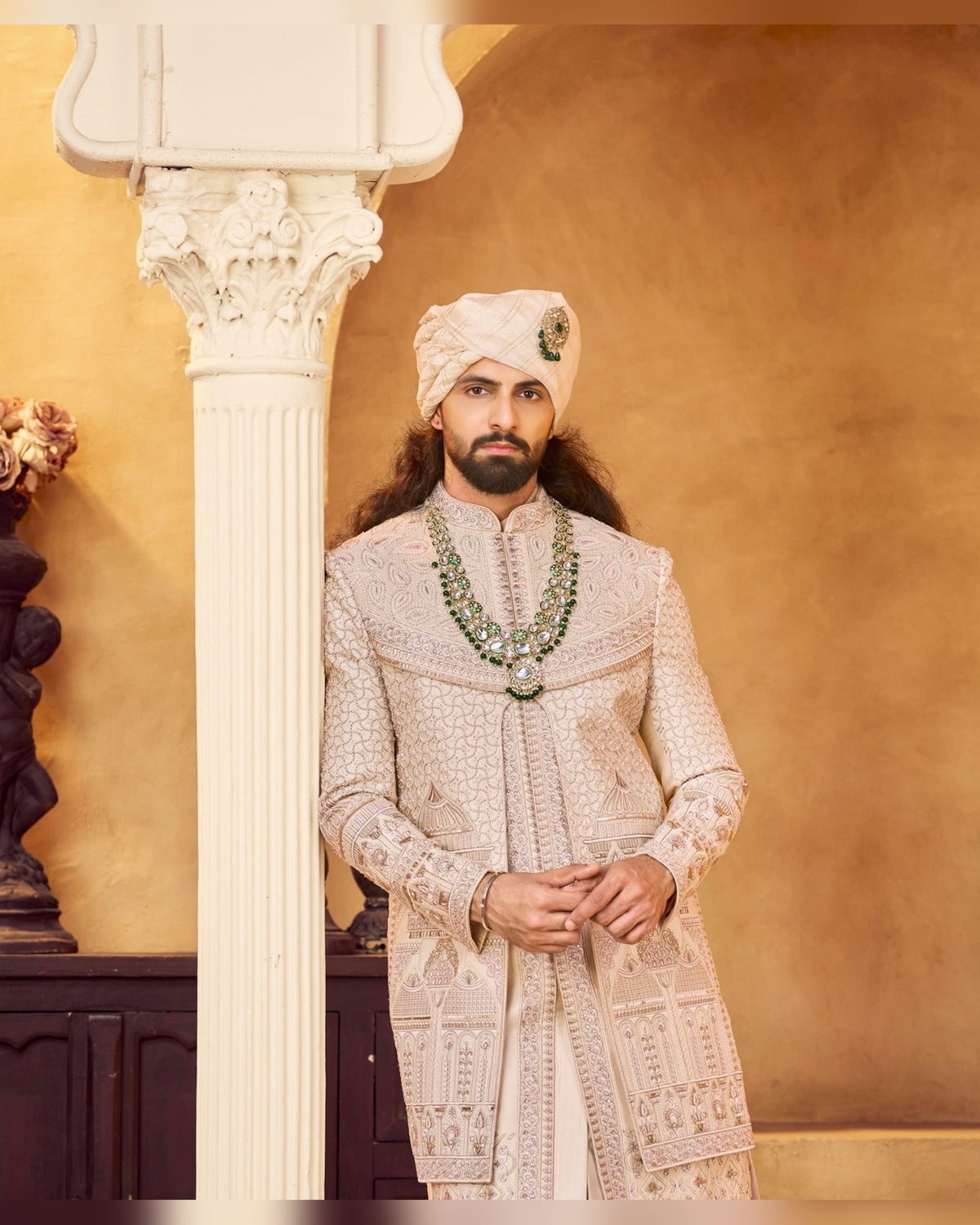 Rajwadi Sherwani with dense hand work