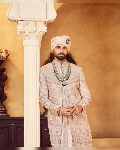 Rajwadi Sherwani with dense hand work