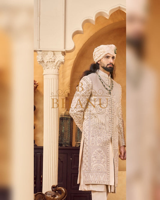 Rajwadi Sherwani with hand work