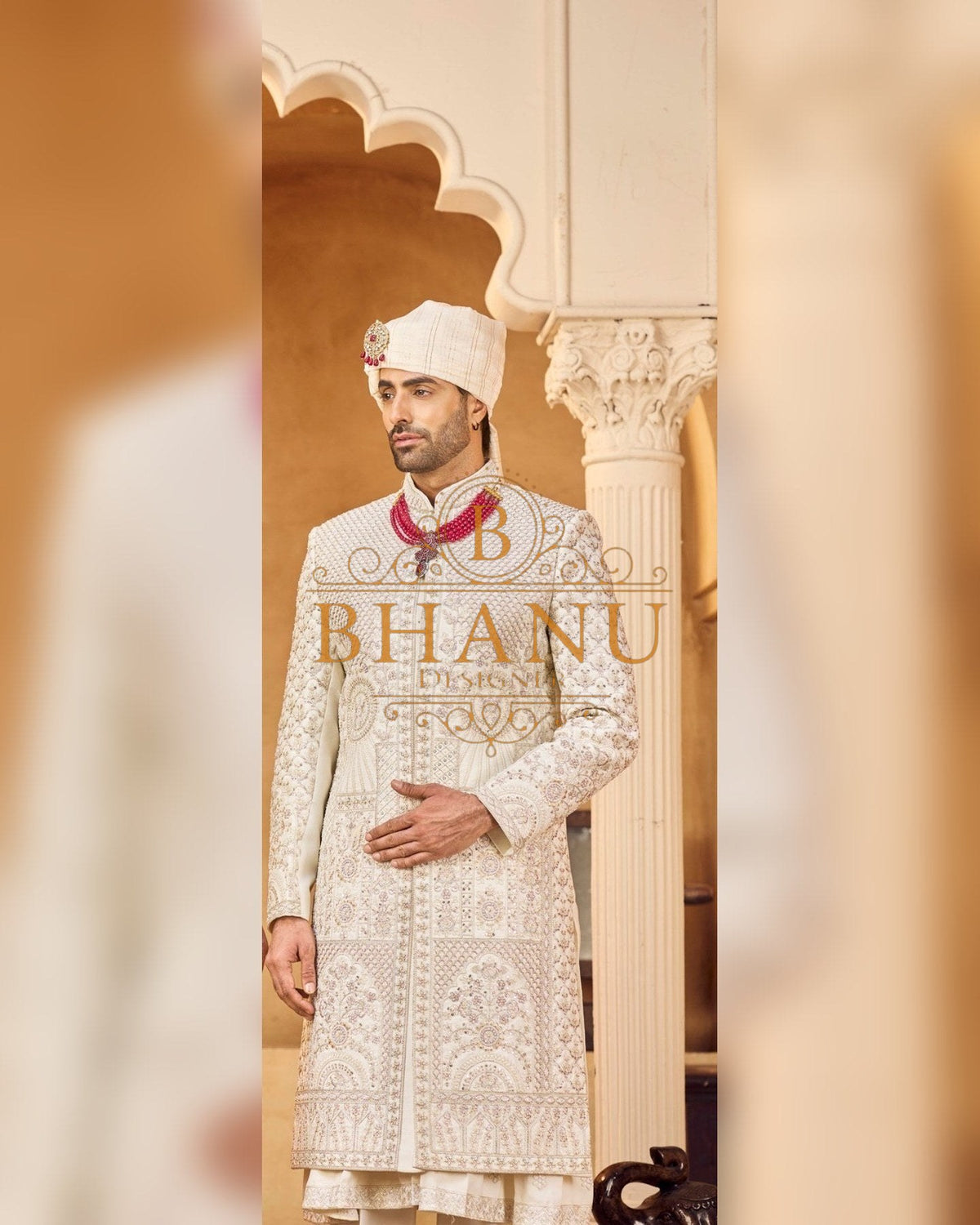 Rajwadi Sherwani with hand work
