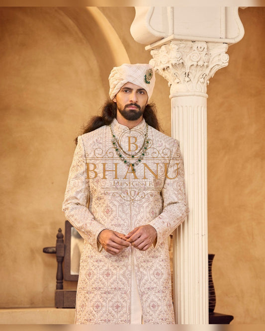 Rajwadi Sherwani with hand work