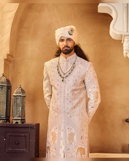 Rajwadi Sherwani with hand work