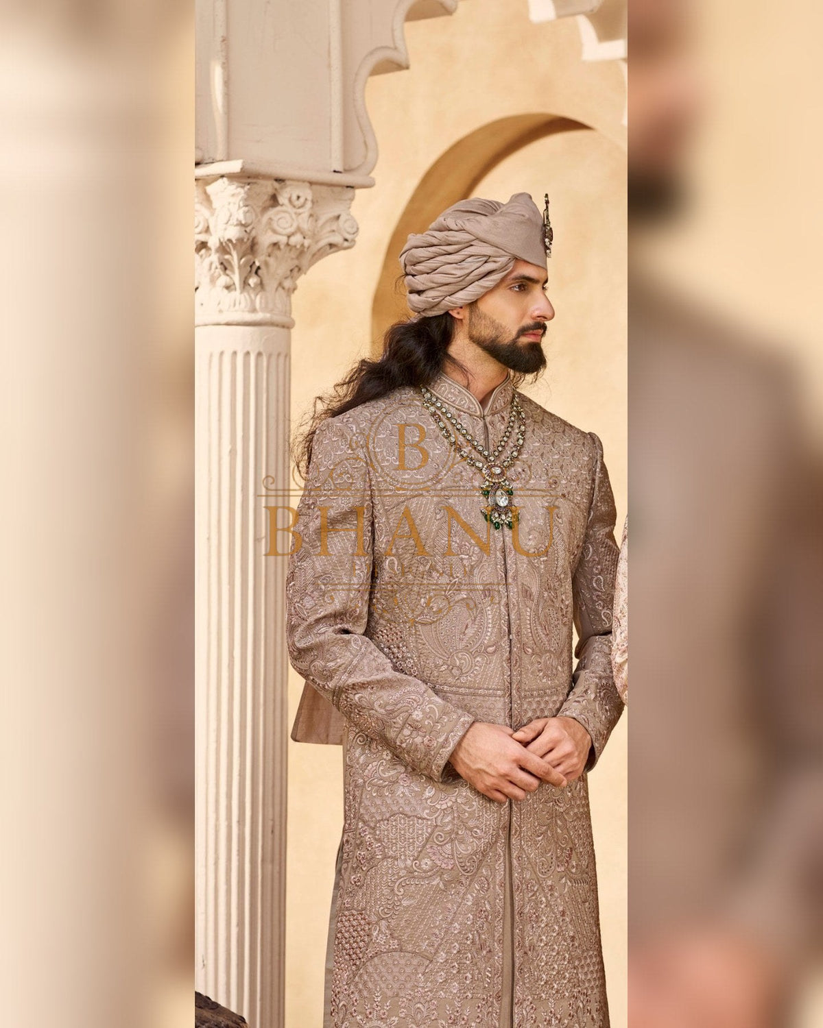Rajwadi Sherwani with dense hand work