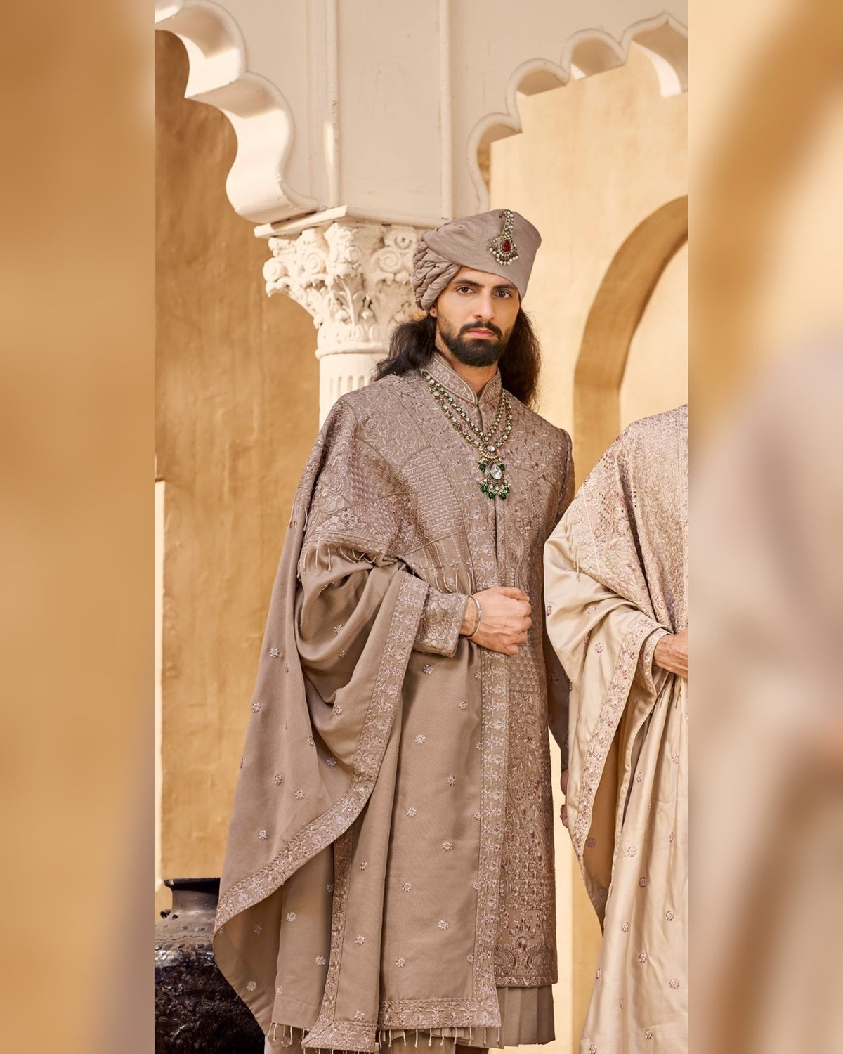 Rajwadi Sherwani with dense hand work