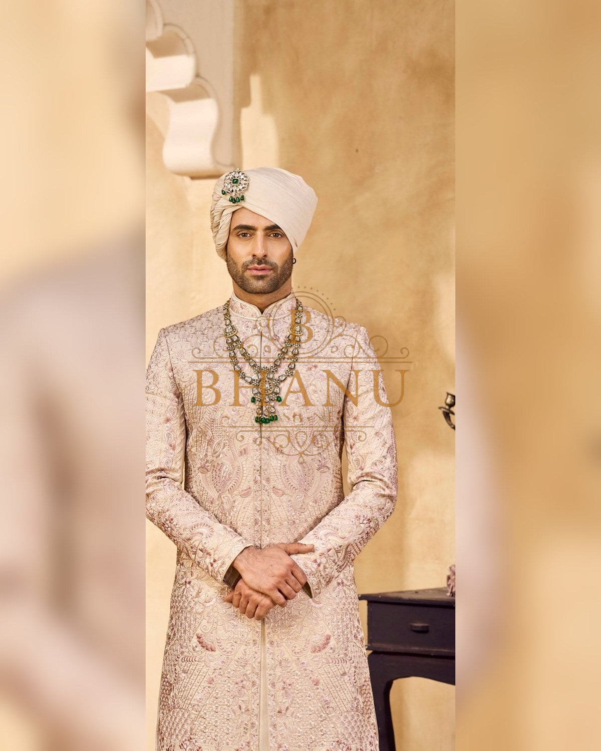 Rajwadi Sherwani with dense hand work