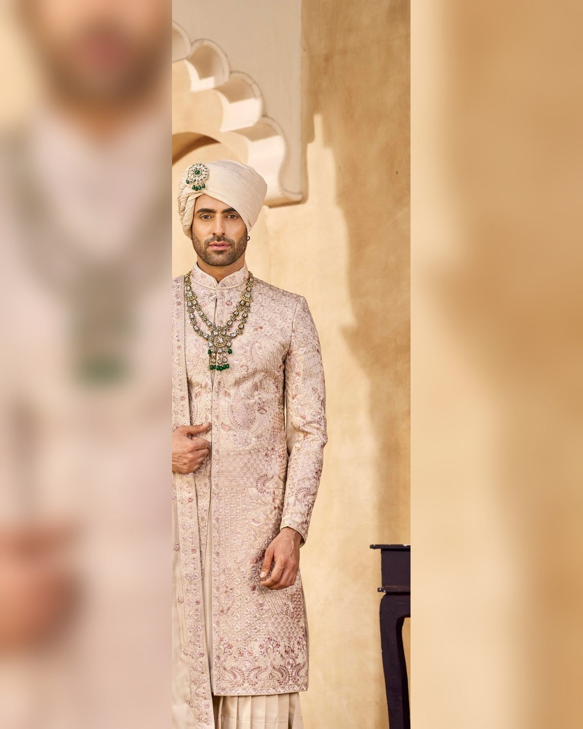 Rajwadi Sherwani with dense hand work