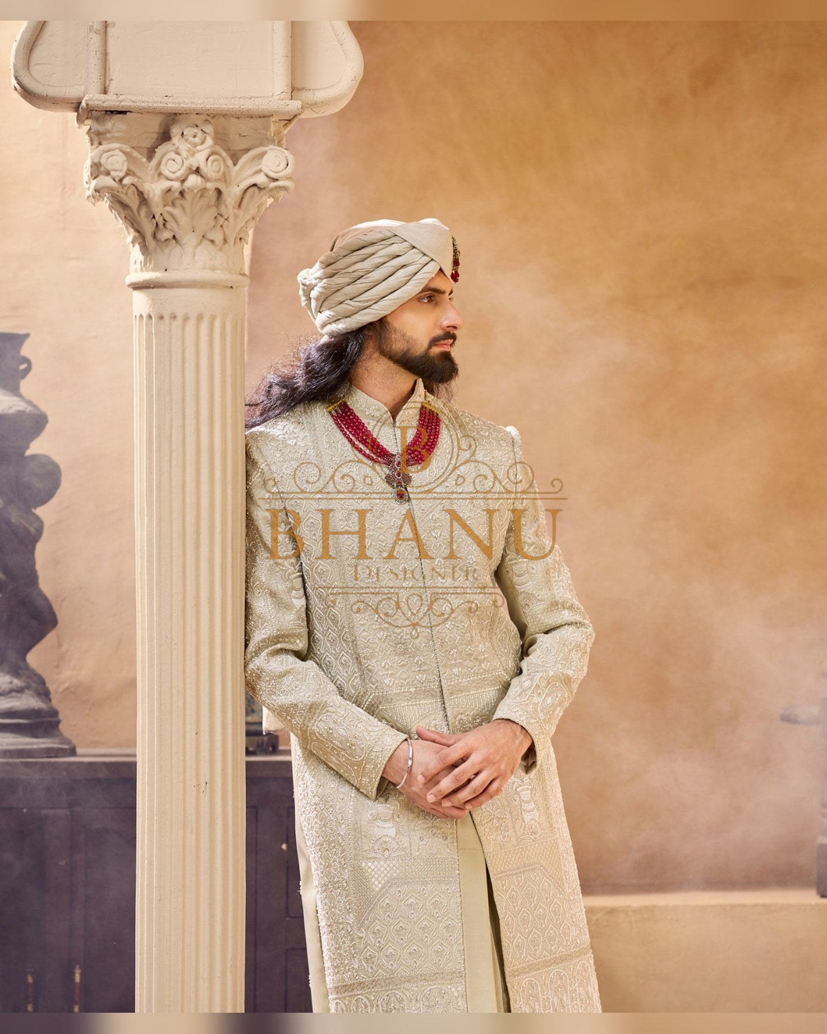 Rajwadi Sherwani with hand work