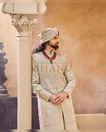 Rajwadi Sherwani with hand work