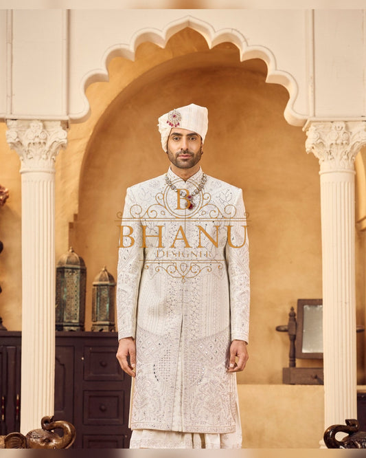 Rajwadi Sherwani with hand work
