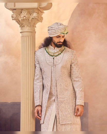 Rajwadi Sherwani with hand work