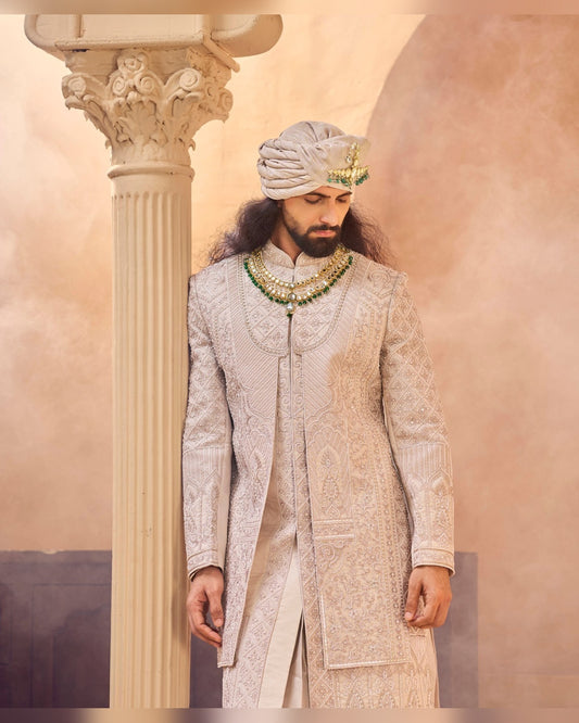 Rajwadi Sherwani with hand work