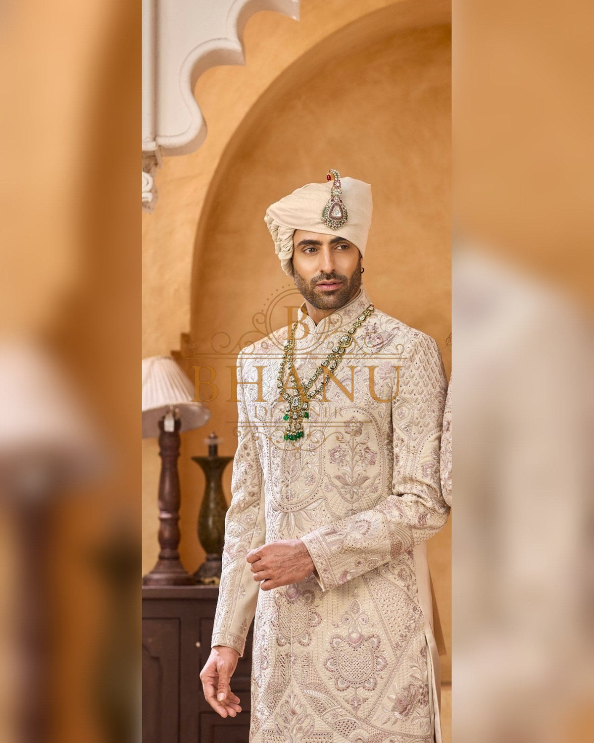 Rajwadi Sherwani with hand work