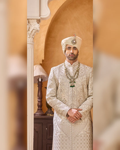 Rajwadi Sherwani with hand work